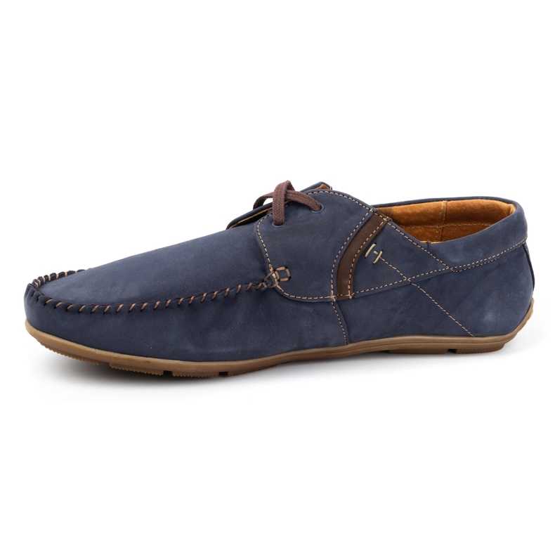 Olivier Herren Leder Slipper 297 marineblau 1