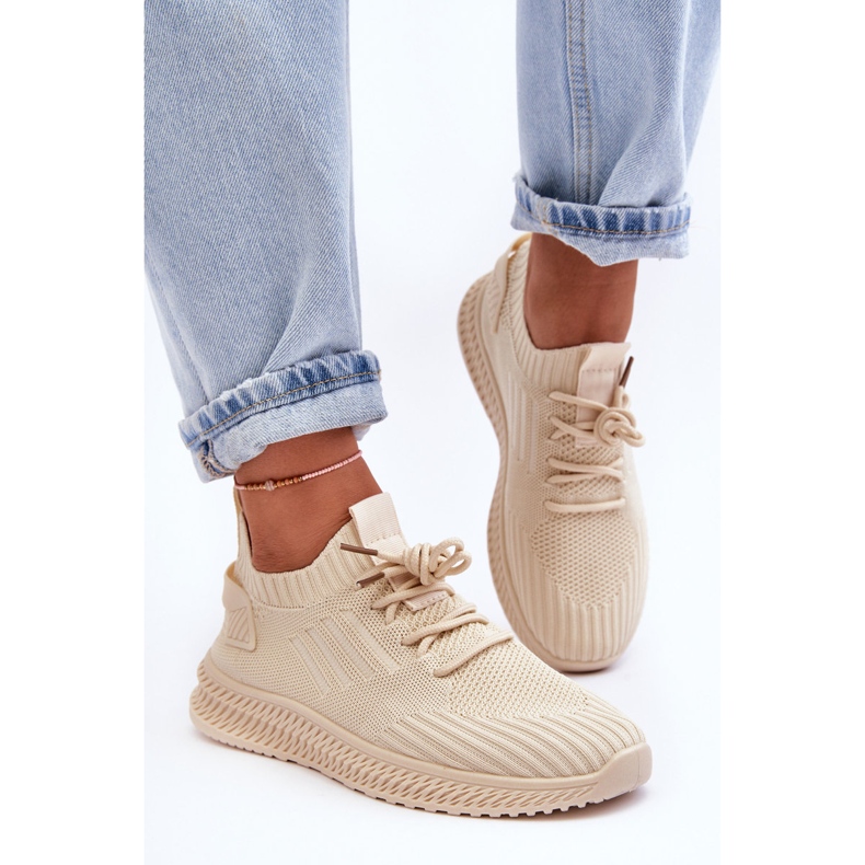 PG1 Damen-Slip-On-Textil-Sneaker Beige Zauna 2