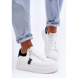 PS1 Damen-Sportschuhe auf einer massiven Plattform in Weiß und Schwarz Mariell 1