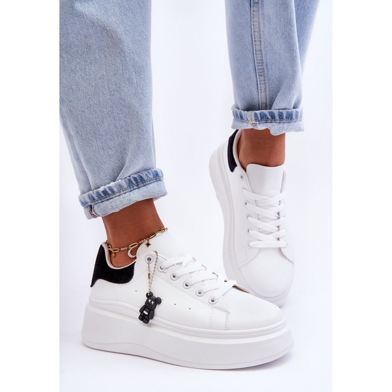 PS1 Damen-Sportschuhe auf einer massiven Plattform in Weiß und Schwarz Mariell 1