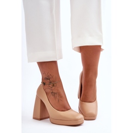Pumps mit klobigem Absatz, Nude Rosalia beige 1