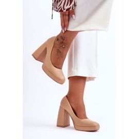 Pumps mit klobigem Absatz, Nude Rosalia beige 2