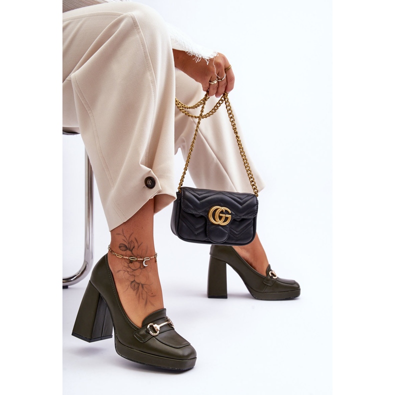 Modische grüne Rouse-Lederpumps 1