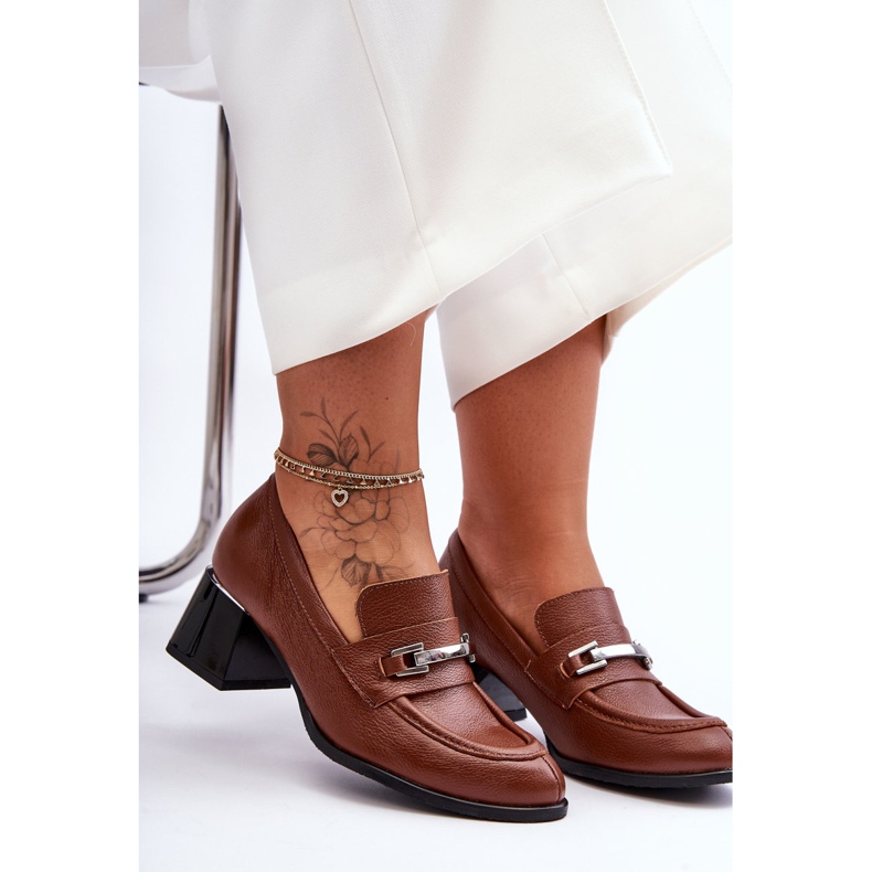 Lemar Bequeme braune Lederpumps von Damira 2