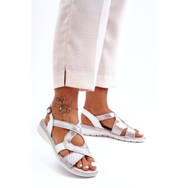 Damen Ledersandalen S.Barski 97619 Silber 2