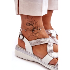 Damen Ledersandalen S.Barski 97619 Silber 5