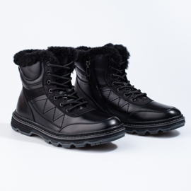 SHELOVET Mit Fell isolierte Winterstiefel für Herren schwarz 1