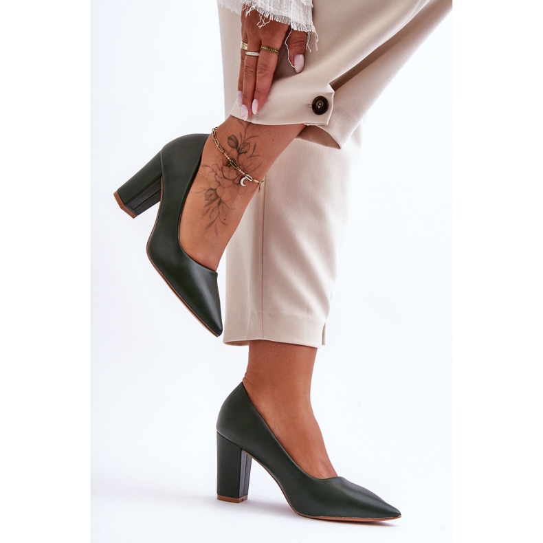 Klassische High Heel Pumps Dunkelgrün Odessa 1