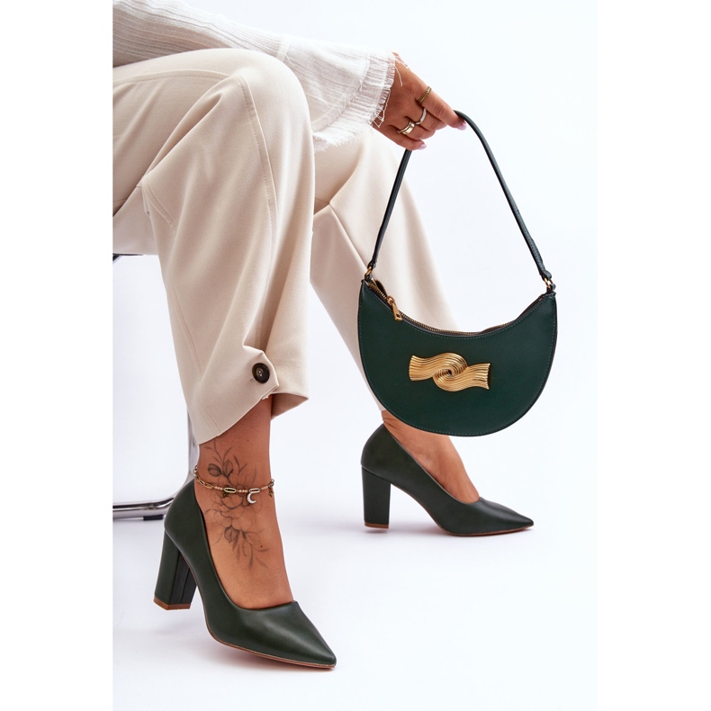 Klassische High Heel Pumps Dunkelgrün Odessa 2