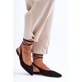 PG1 Ballerinas zum Schnüren aus Wildleder für Damen Schwarz Lilly Ann 1