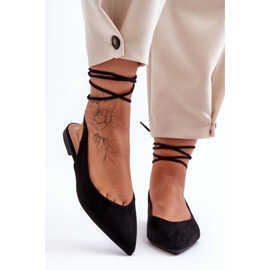 PG1 Ballerinas zum Schnüren aus Wildleder für Damen Schwarz Lilly Ann 2