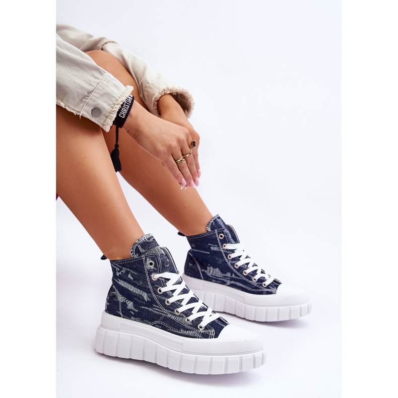PS1 Hohe Textil-Sneakers für Damen in Marineblau von Degas 2