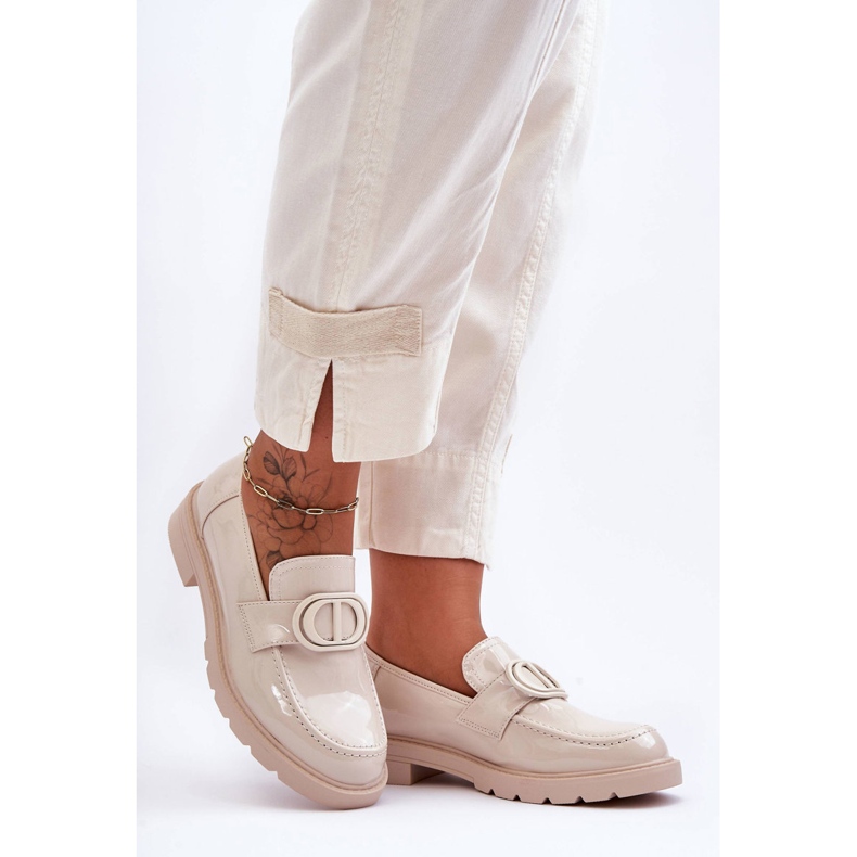 PG1 Lackierte Plateau-Loafer Beige Jarren 1
