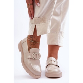 PG1 Lackierte Plateau-Loafer Beige Jarren 2