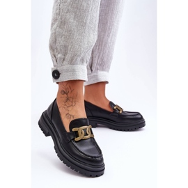 PG1 Damen-Plateau-Loafer mit Verzierung Schwarz Ameg 2