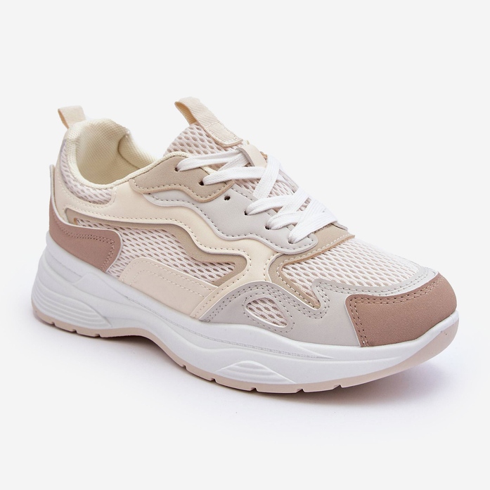 PG1 Damen Sportschuhe Plateau Sneakers Beige Lomare 1