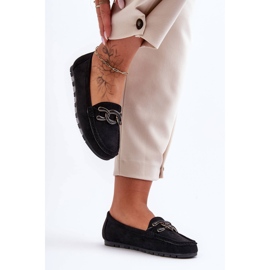 PG1 Flache Wildleder-Loafer für Damen in Black Appia schwarz 1