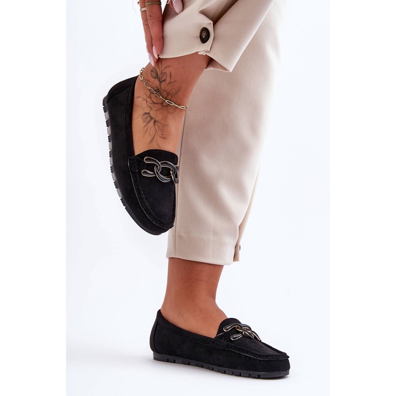 PG1 Flache Wildleder-Loafer für Damen in Black Appia schwarz 1