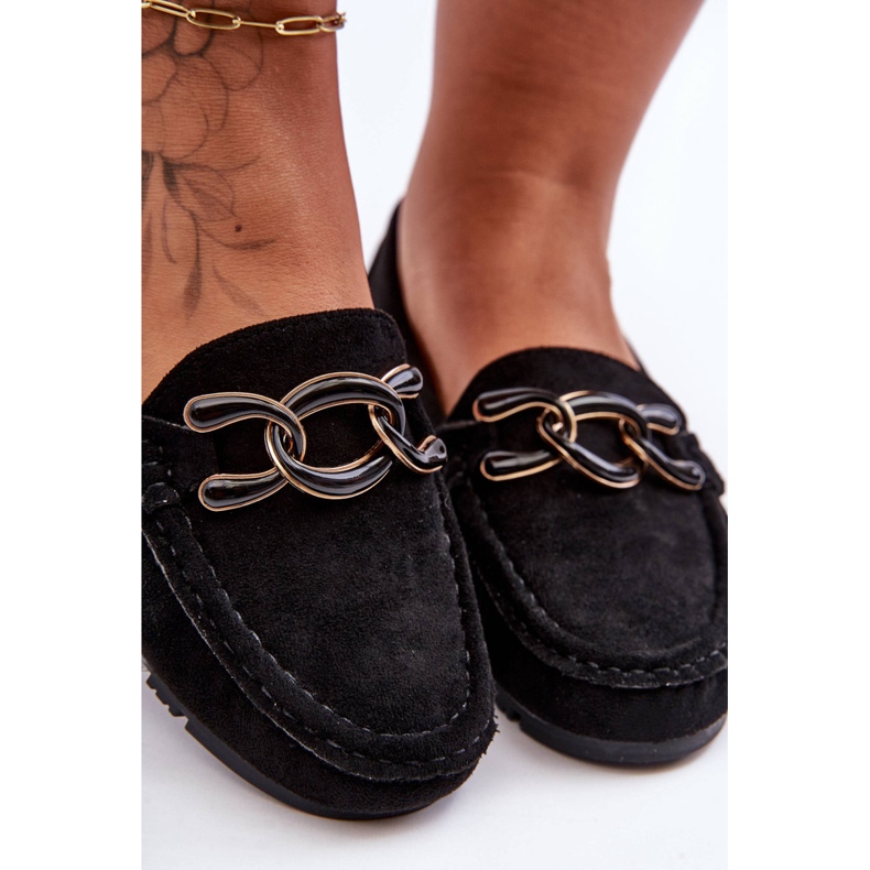 PG1 Flache Wildleder-Loafer für Damen in Black Appia schwarz 2