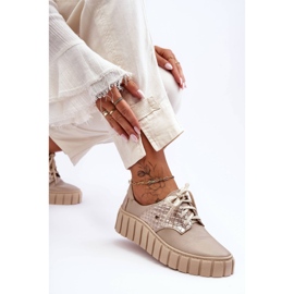 Lemar Lederschuhe auf beige Hypnose-Plattform 2