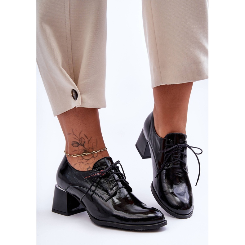 Laura Messi Damen-High-Heels aus lackiertem Leder in Schwarz von Keria 1