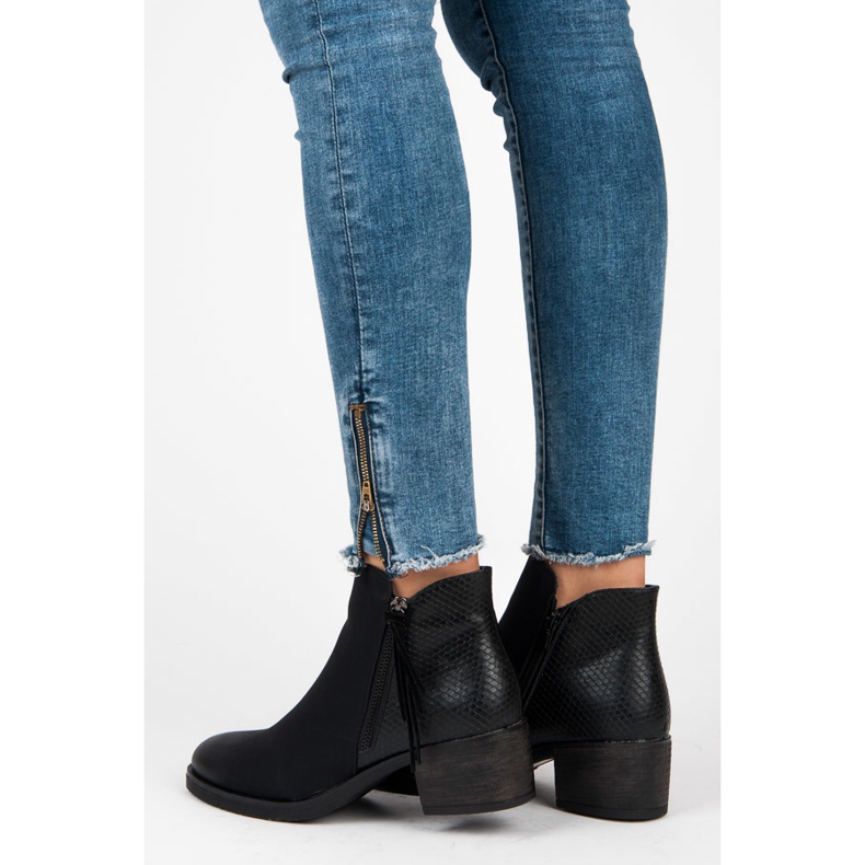 Vices New Collection Chelsea Stiefel Laster schwarz 1