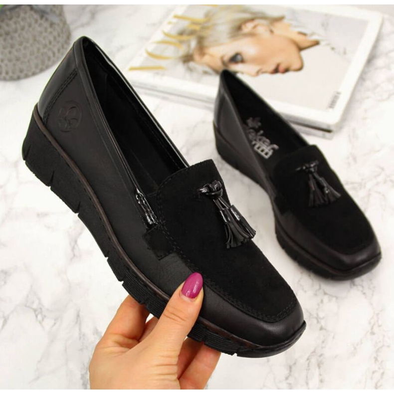 Rieker W RKR395 schwarze Keilschuhe 1