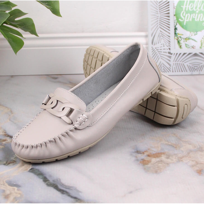 Damen-Lederschuhe Filippo DP4547 Beige 4