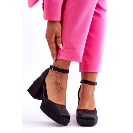 PA1 Modische Pumps auf massiven Absätzen Black Sandia schwarz 4