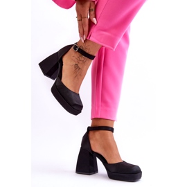 PA1 Modische Pumps auf massiven Absätzen Black Sandia schwarz 2