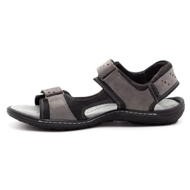 Olivier Herren Ledersandalen 295K grau 2