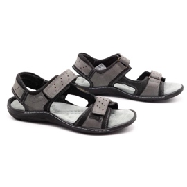 Olivier Herren Ledersandalen 295K grau 3