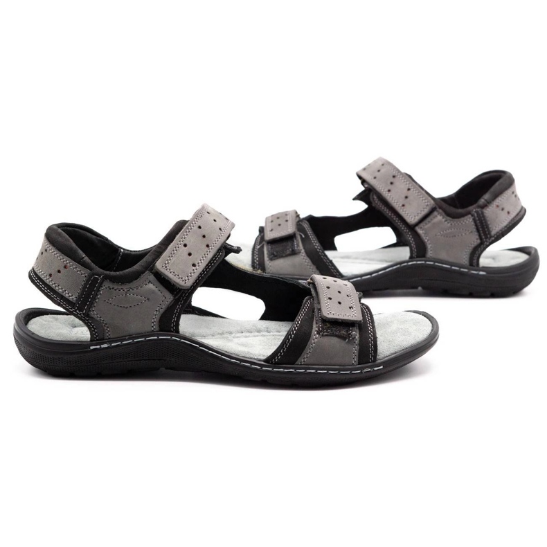 Olivier Herren Ledersandalen 295K grau 4