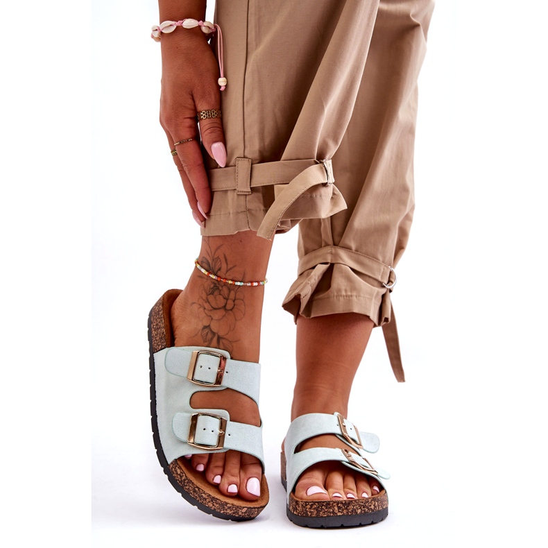 MSMG Damen-Slip-On-Sandalen Cortina Mint grün 4