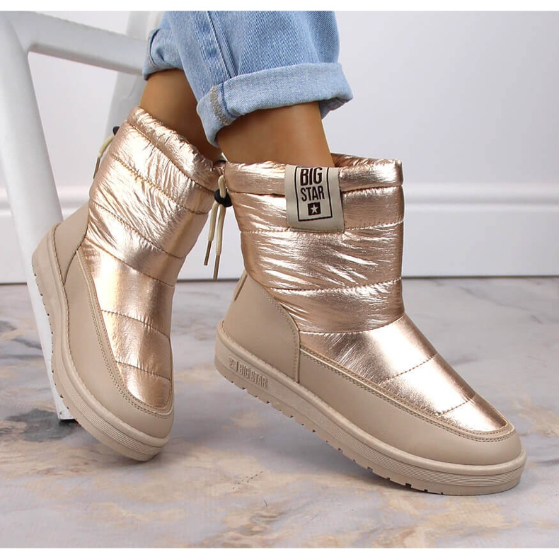 Damen-Schneestiefel Metallic-Beige isoliert Big Star II274121 1