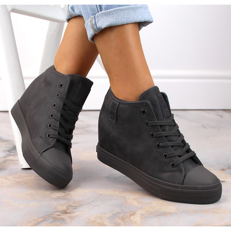 Damen-Sneaker mit Keilabsatz, isoliert, grau, Big Star MM274005 1