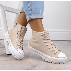 Isolierte Plateau-Sneaker in Beige Big Star MM274038 1