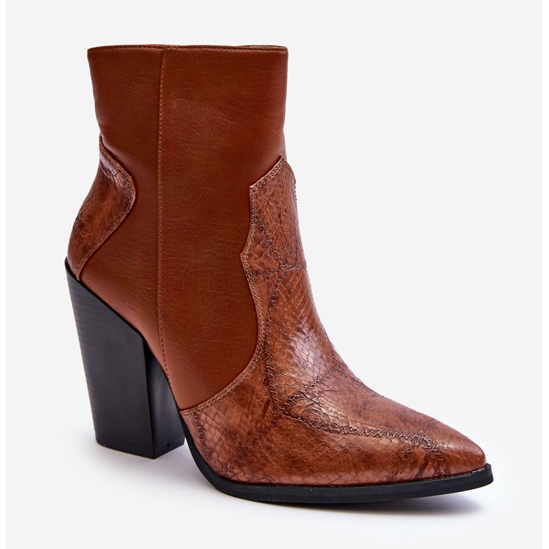 Damen-Cowboystiefel aus Leder in Braun Fiorene 1