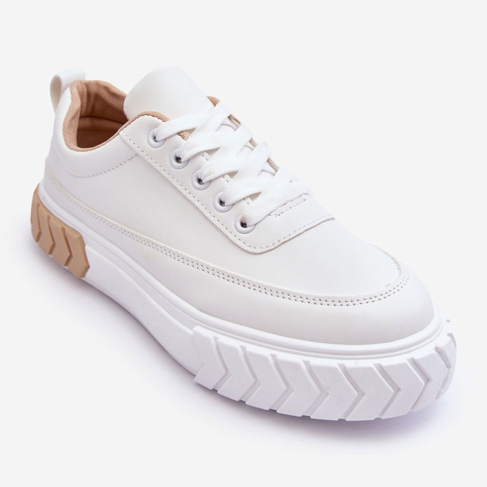 PG1 Klassische Plateau-Sneaker in Weiß und Beige von Nannzie 1