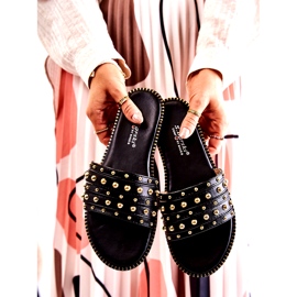 S.Barski Lederhausschuhe für Damen mit schwarzem Ornament 3