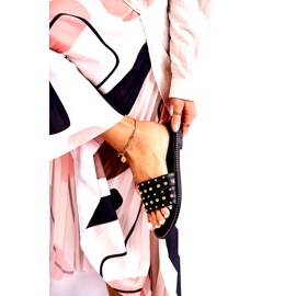 S.Barski Lederhausschuhe für Damen mit schwarzem Ornament 1