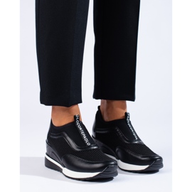 VINCEZA Sneakers mit Lochmuster schwarz 1