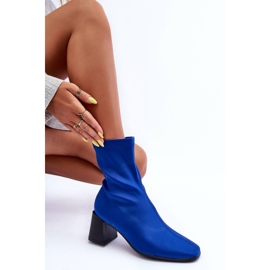 Blaue Stiefel mit Reißverschluss aus Amisa-Stoff 1