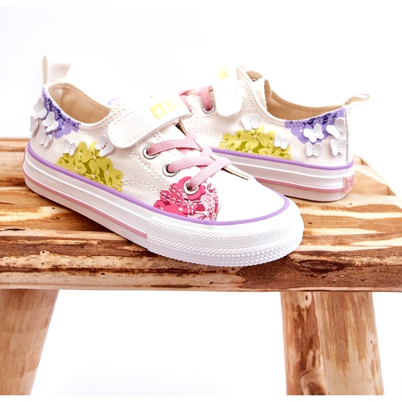 Niedrige Turnschuhe mit Klettverschluss für Kinder Big Star LL374061 Weiß 2