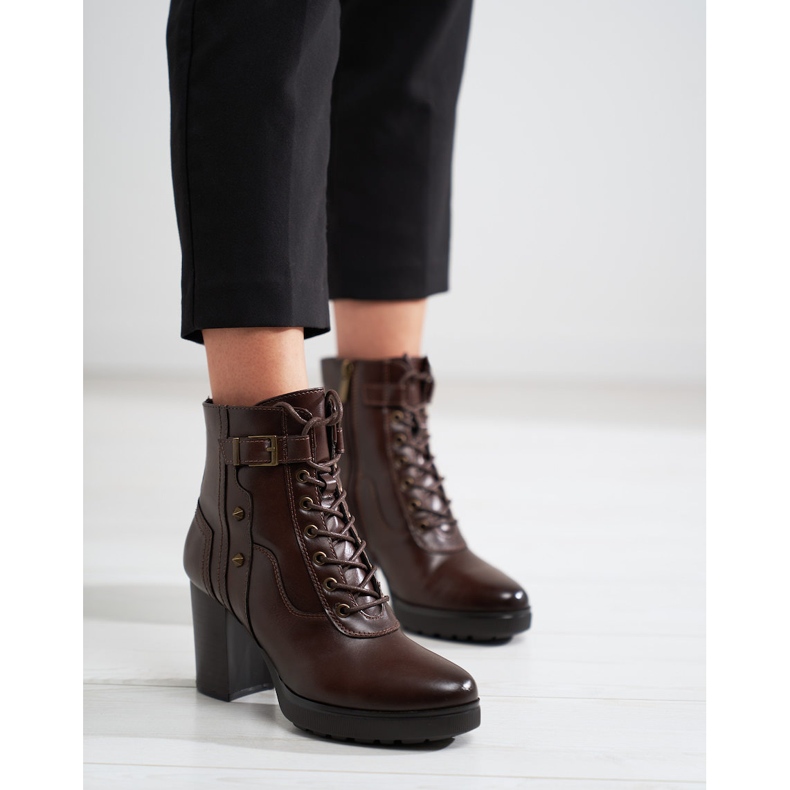 Geschnürte Damentaschen auf dem Shelovet Post Brown braun 1