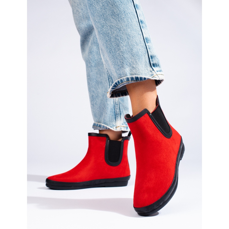 W. Potocki Rote, isolierte Gummistiefel aus Wildleder von Potocki 1