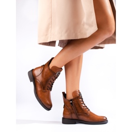 W. Potocki Braune flache Stiefel von Potocki 1