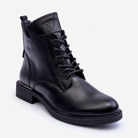 Vinceza Damen-Arbeiterstiefel aus Leder in Schwarz von Tedrick 1