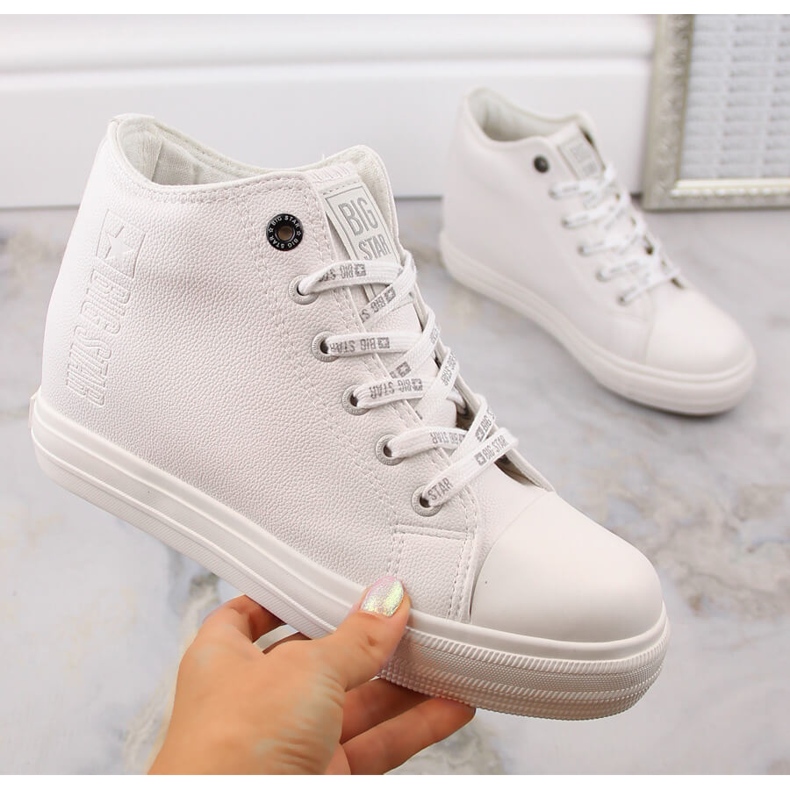 Damen-Sneaker mit Keilabsatz, weiß, Big Star EE274128 1