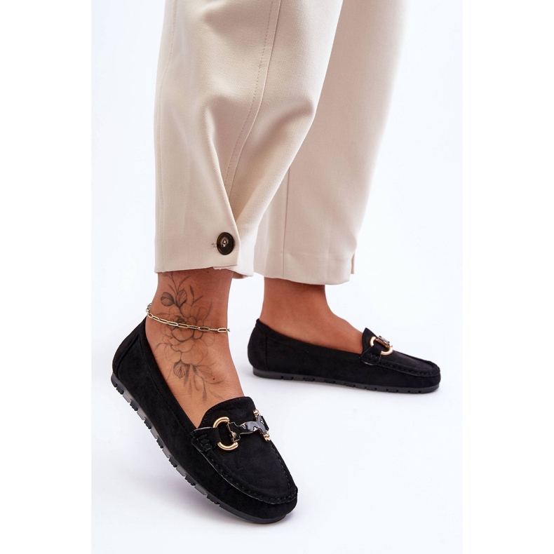 PG1 Damen-Loafer aus Wildleder mit Verzierung in Schwarz von Dionira 2